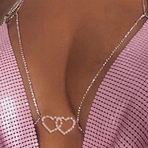Heart Rhinestone Body Chain